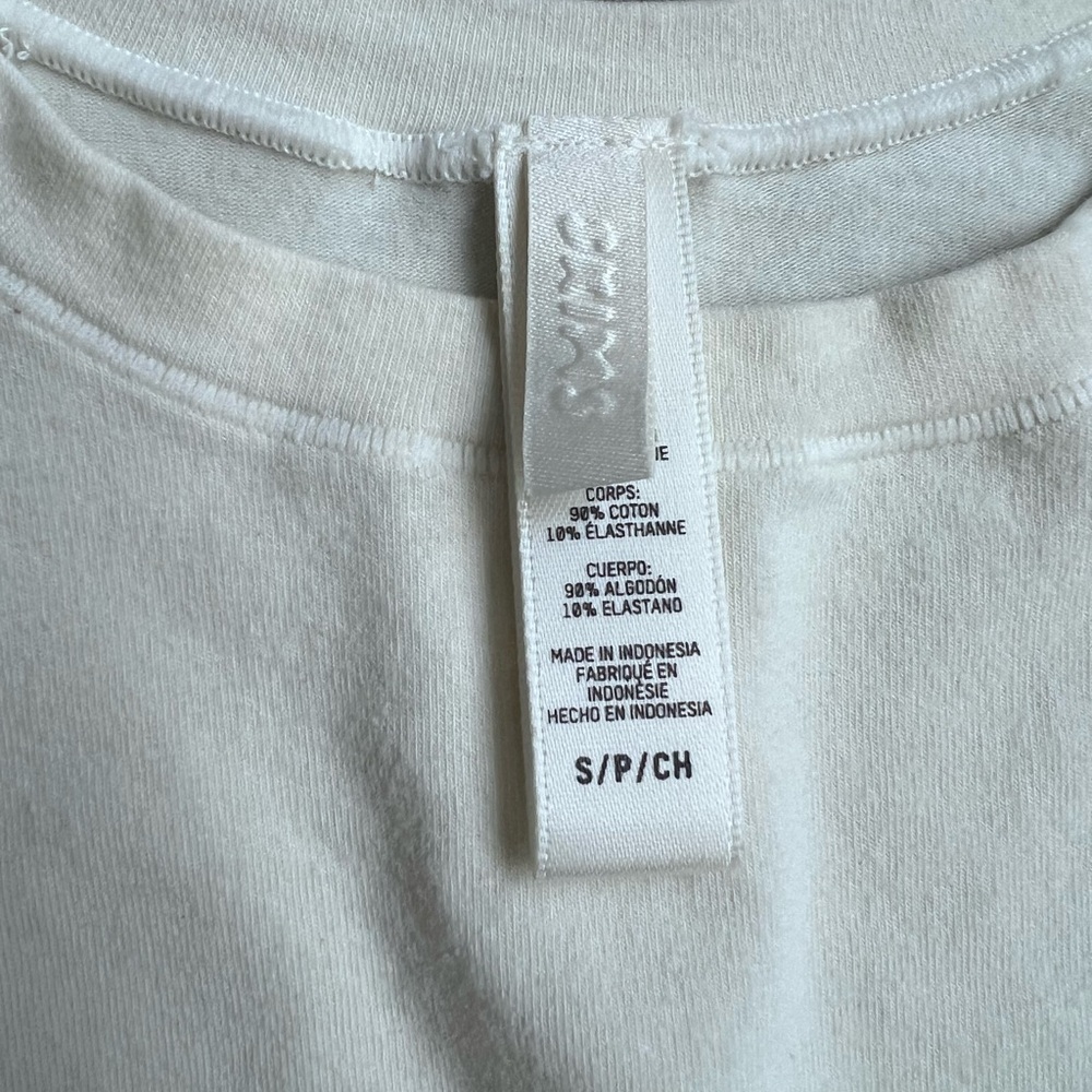Skims cotton jersey long sleeve t shirt in bone - Picture 6 of 9